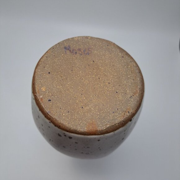 Handmade Ceramic Vase Speckled Glaze Abstract Design - Picture 9 of 16